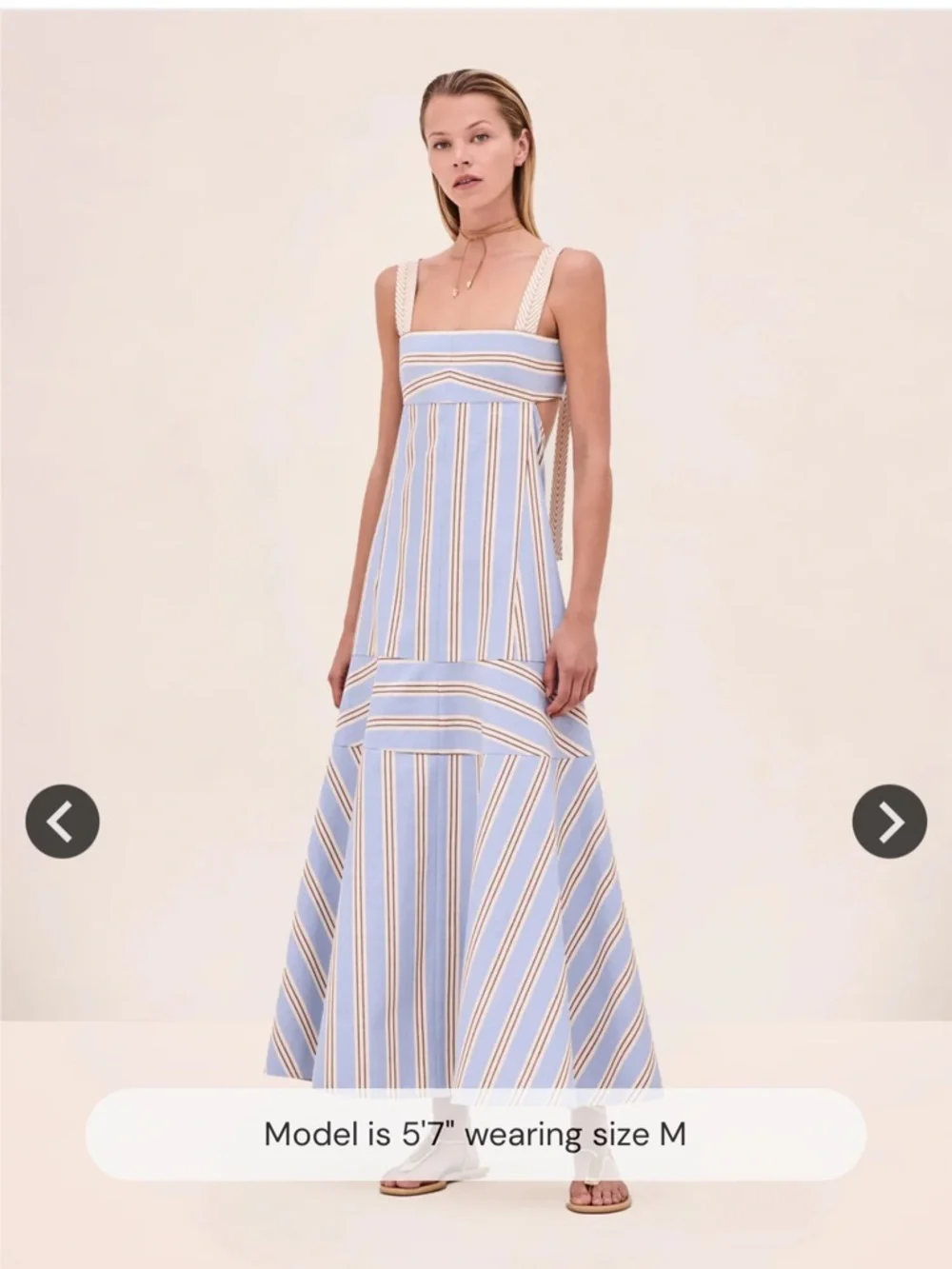 Blue and White Striped Tie-Back Sundress - Picture 3 of 7